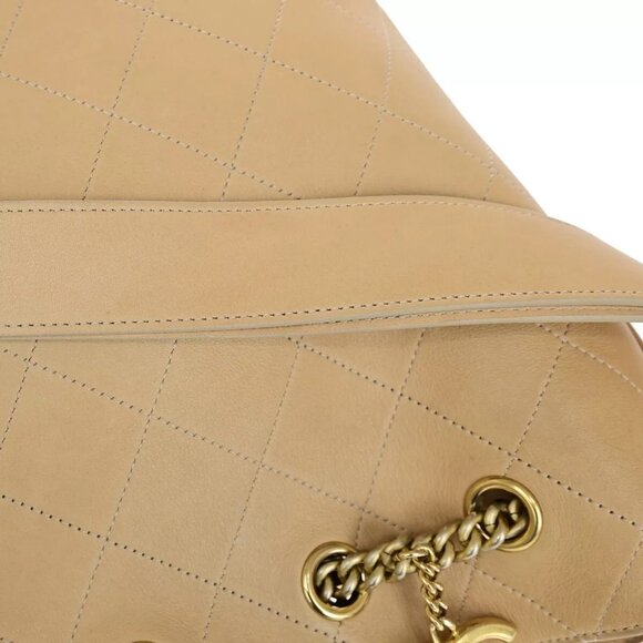 CHANEL CC Logo Matelasse 2Way Chain Shoulder Hand Bag Leather Beige - Picture 7 of 16